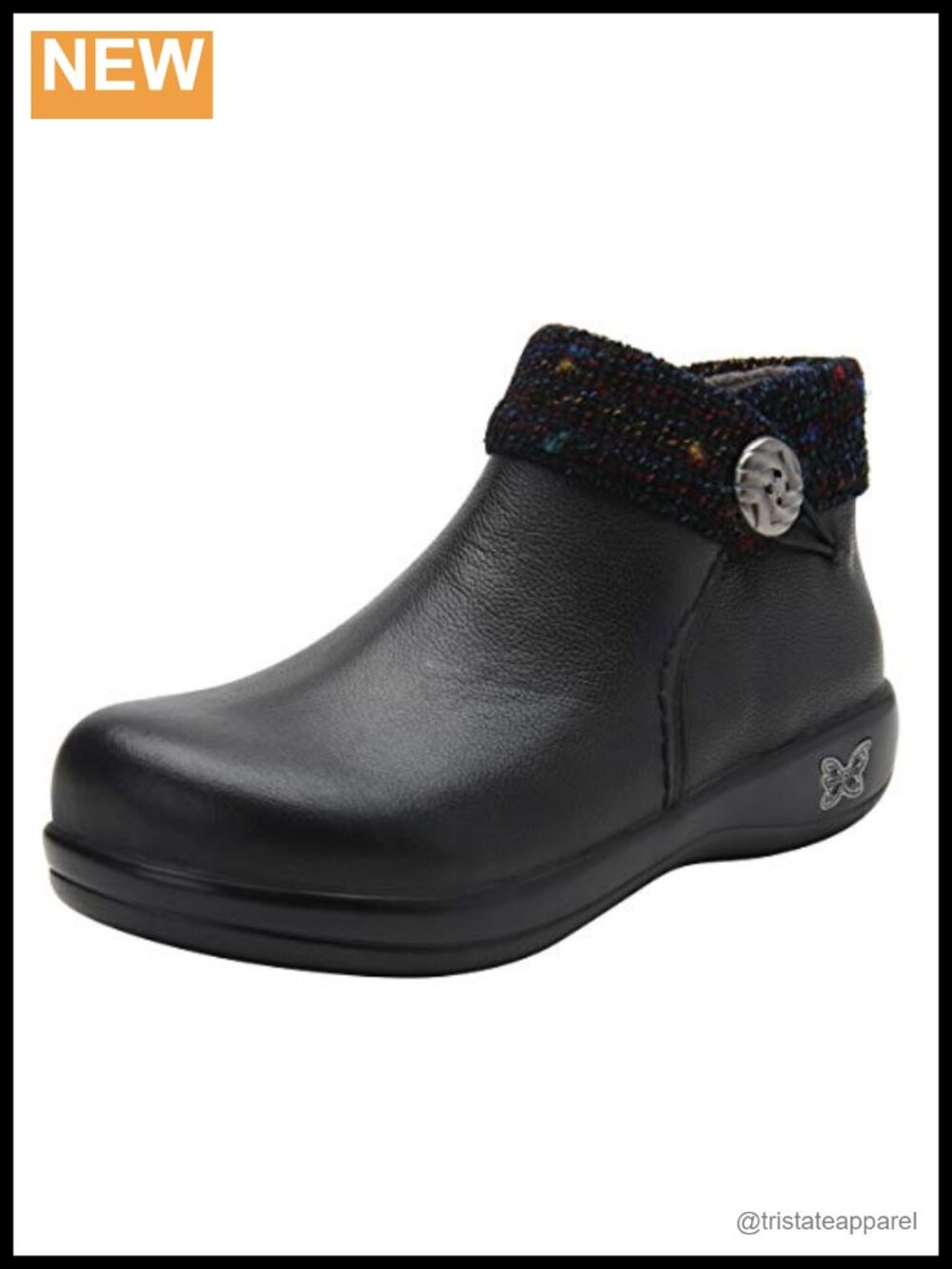 Leather Ankle Booties with Inside Zipper - Slip Resistant Comfort Shoes